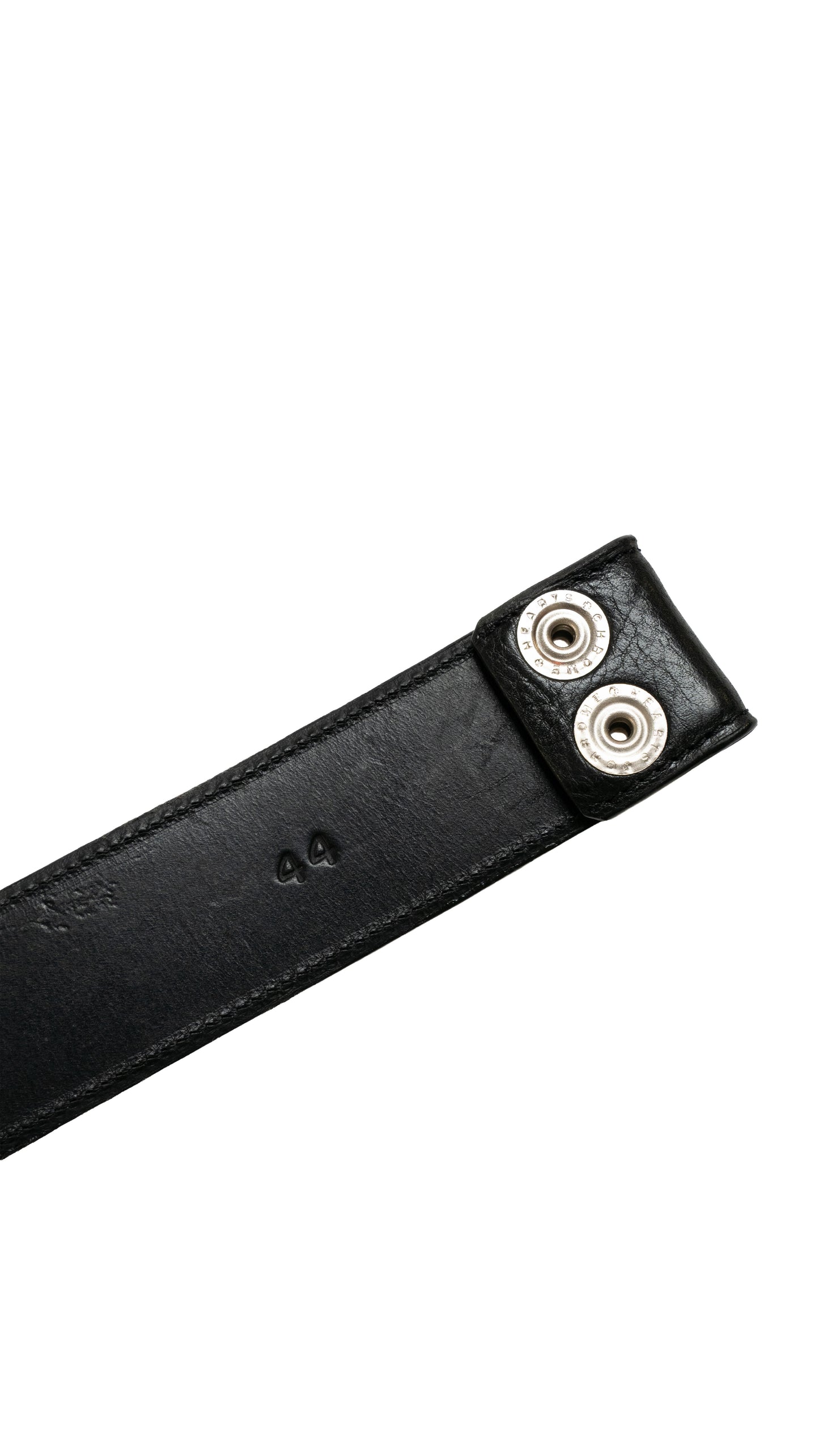 Black Cemetery Yellow Cross Patch Leather Strap