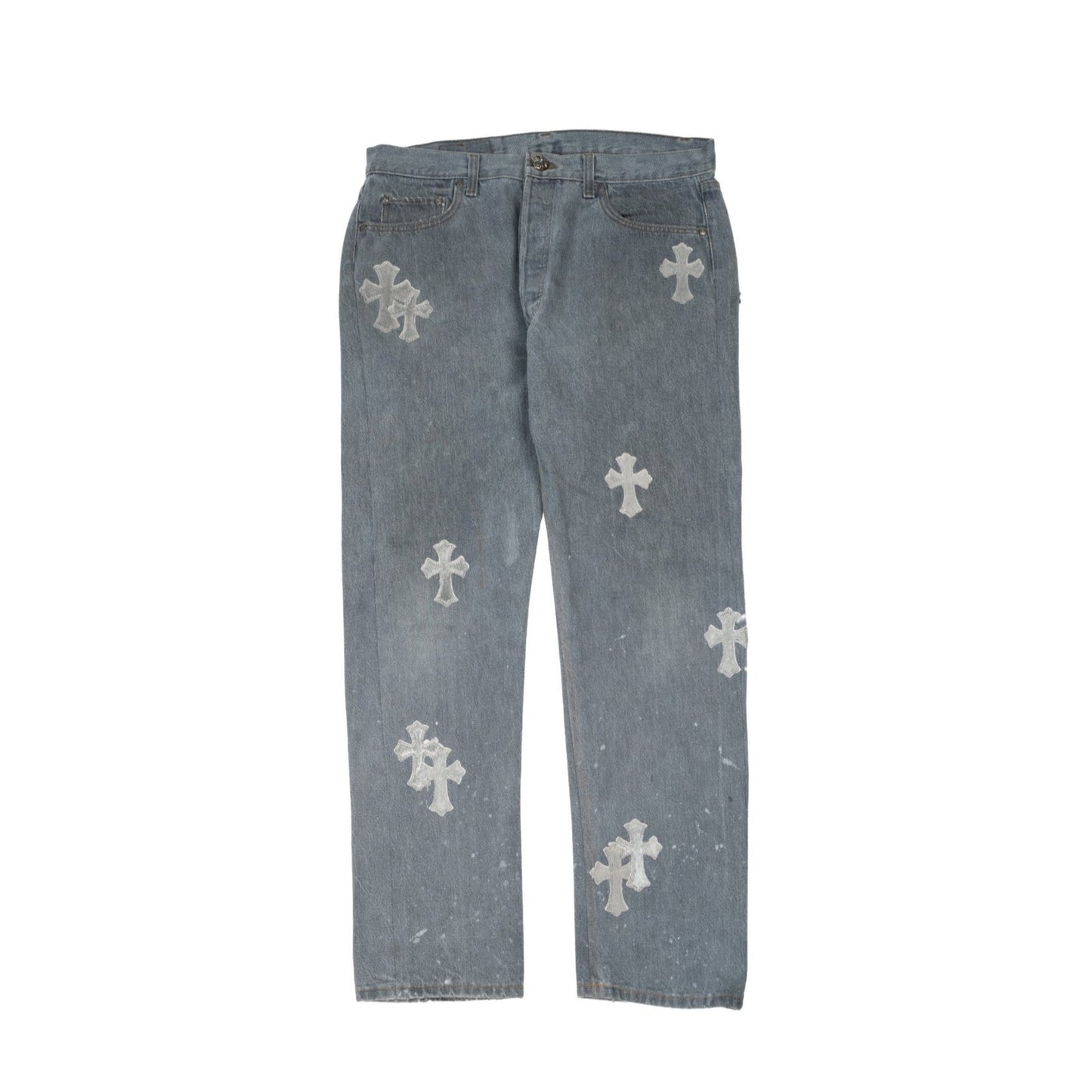 501 Levi's Silver Pony Hair Cross Patch Denim