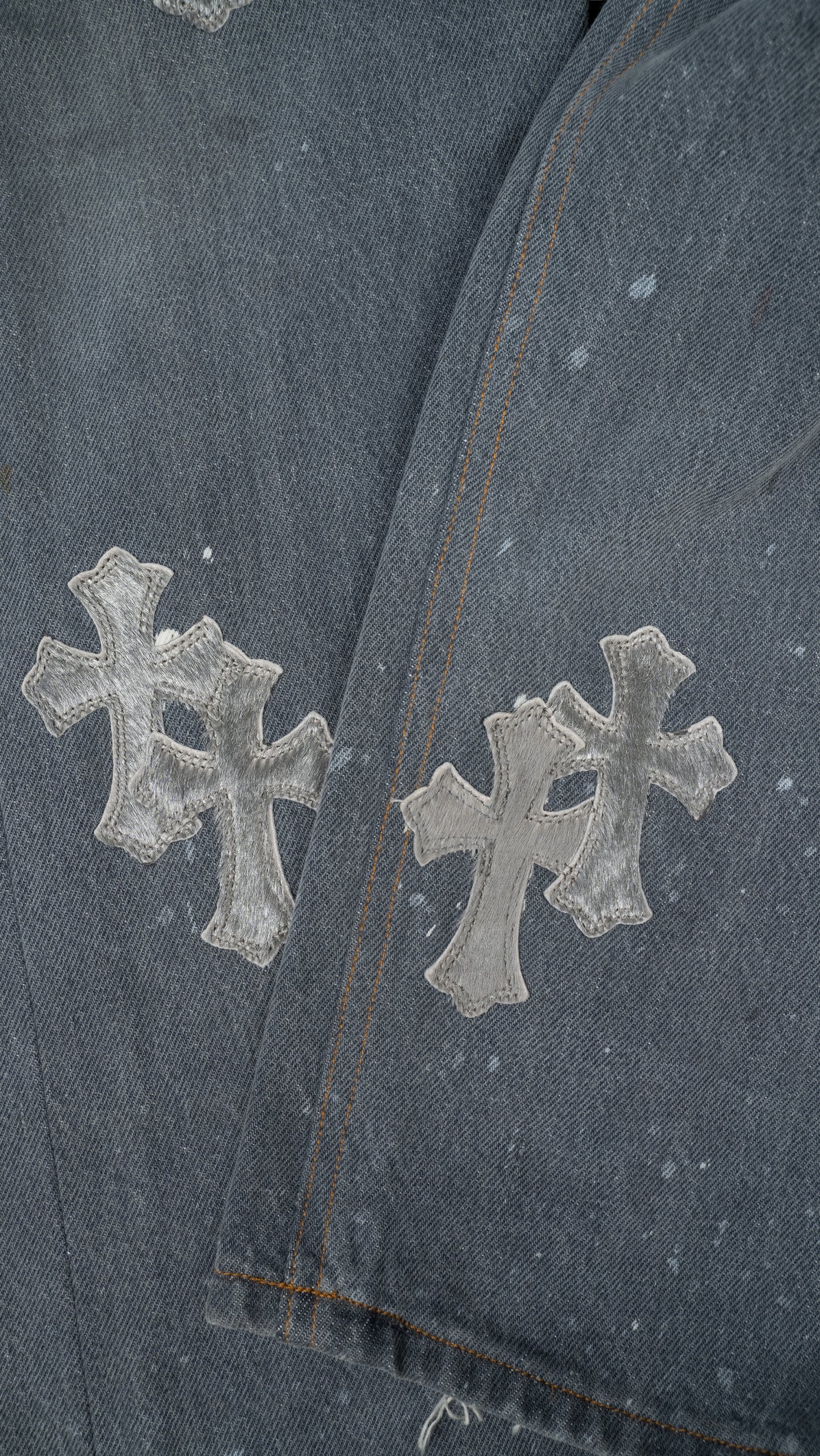 501 Levi's Silver Pony Hair Cross Patch Denim