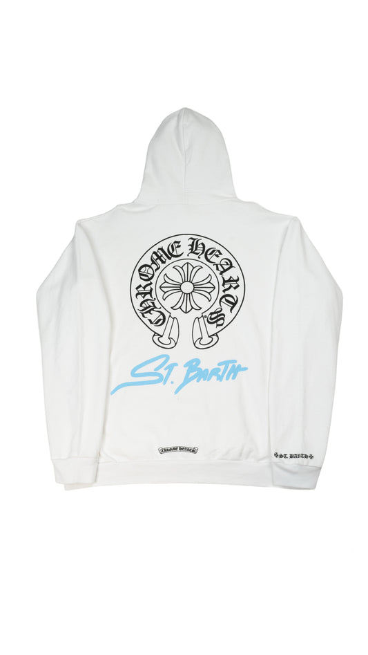 St. Barth Back Horseshoe Logo Hoodie 'White/Blue'