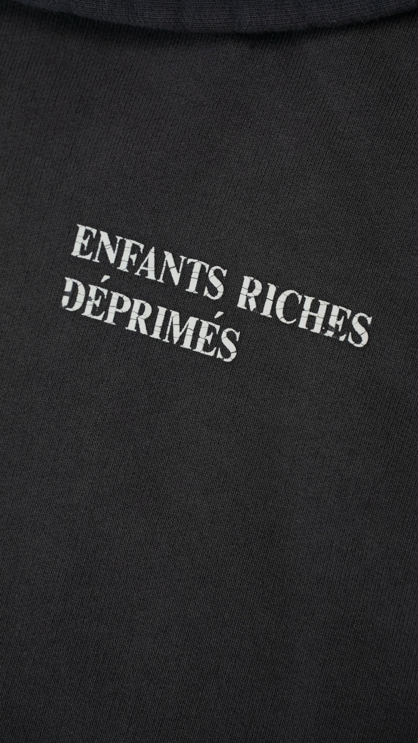 Gray Thermal Lined Distressed Logo Hoodie