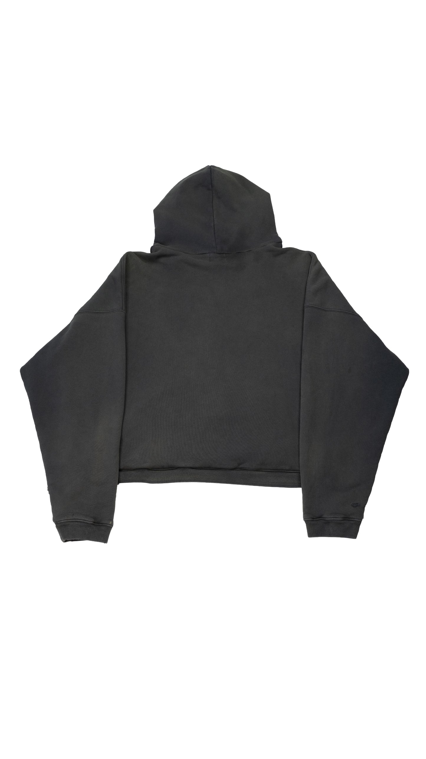 Gray Thermal Lined Distressed Logo Hoodie