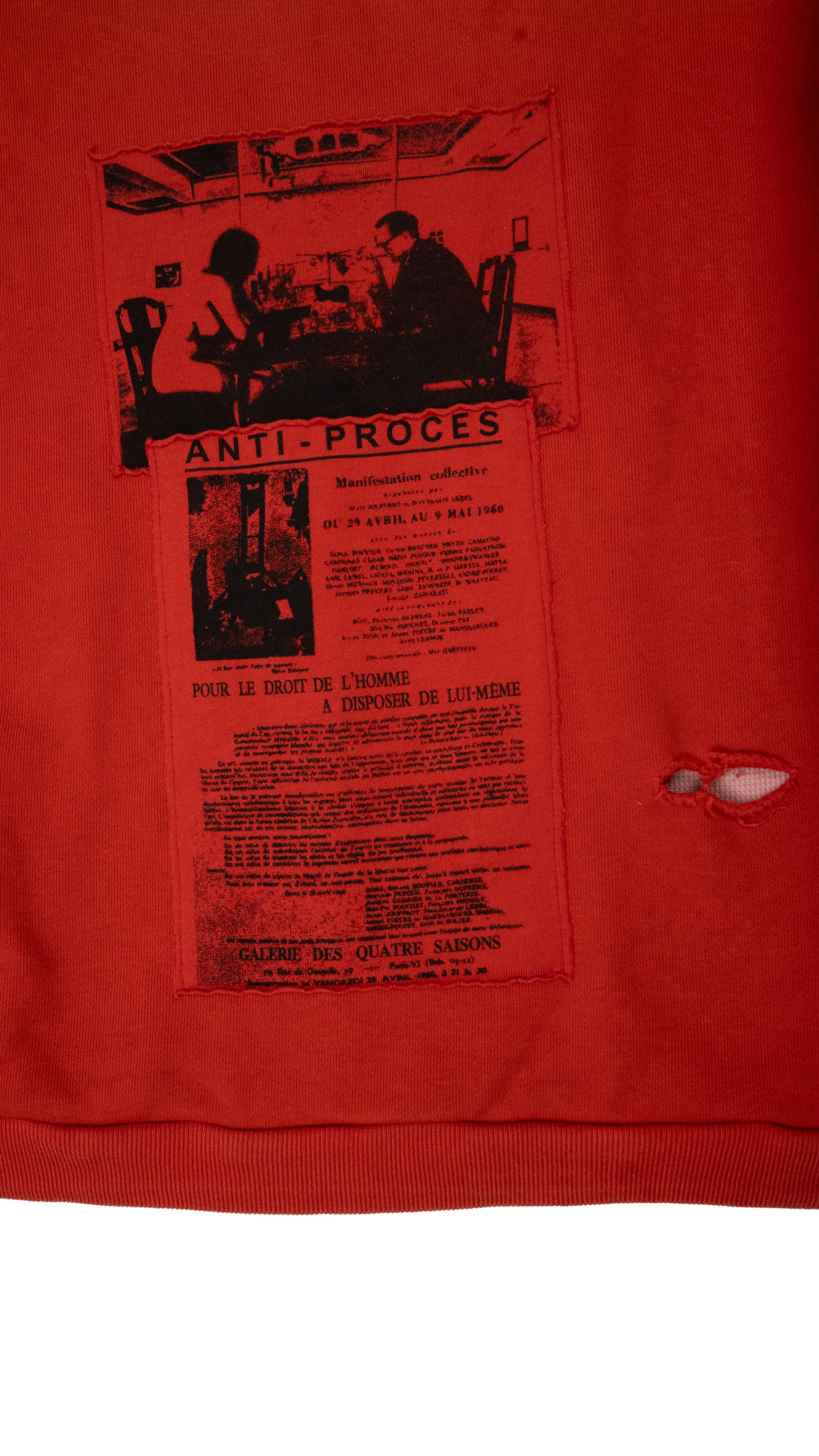 Red Cotton Anti Process Thermal Lined Zip Hoodie