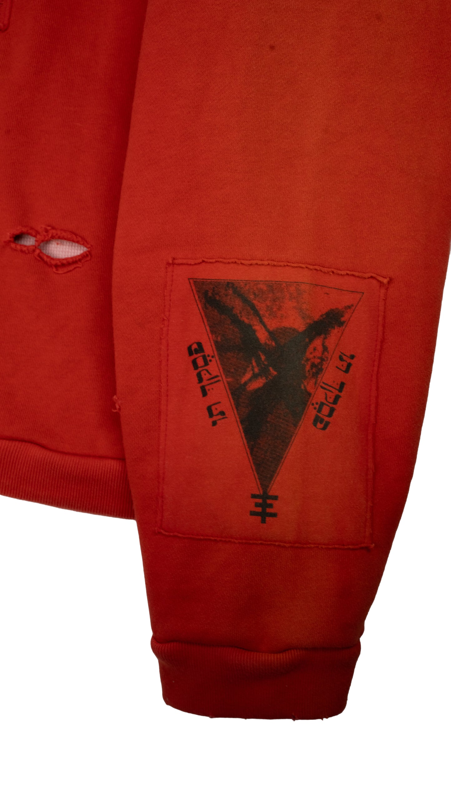 Red Cotton Anti Process Thermal Lined Zip Hoodie