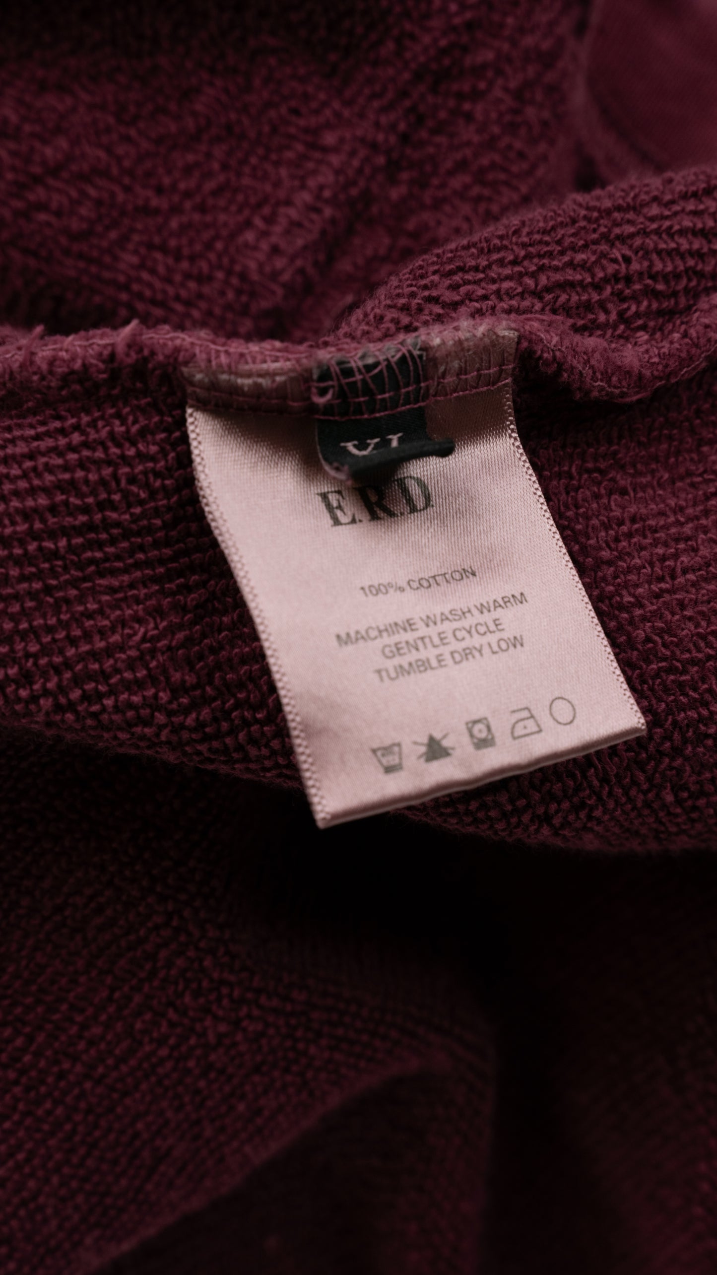 Thrashed Distressed Logo-Print Cotton-Jersey Hoodie 'Burgundy'