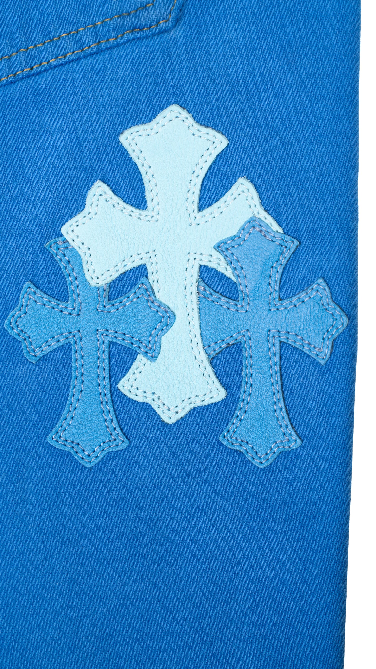 London Exclusive Blue Cross Patch Jeans