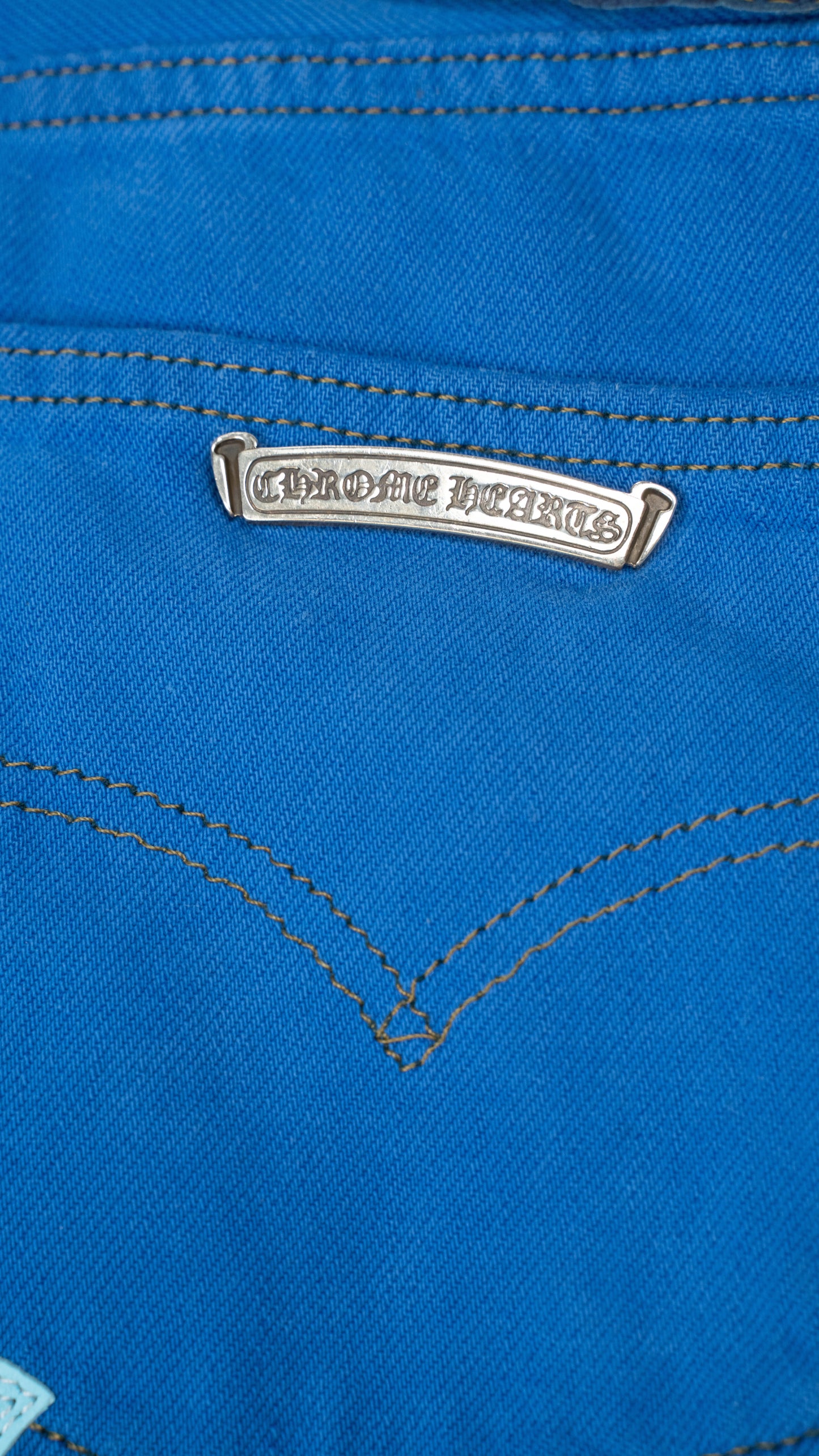London Exclusive Blue Cross Patch Jeans