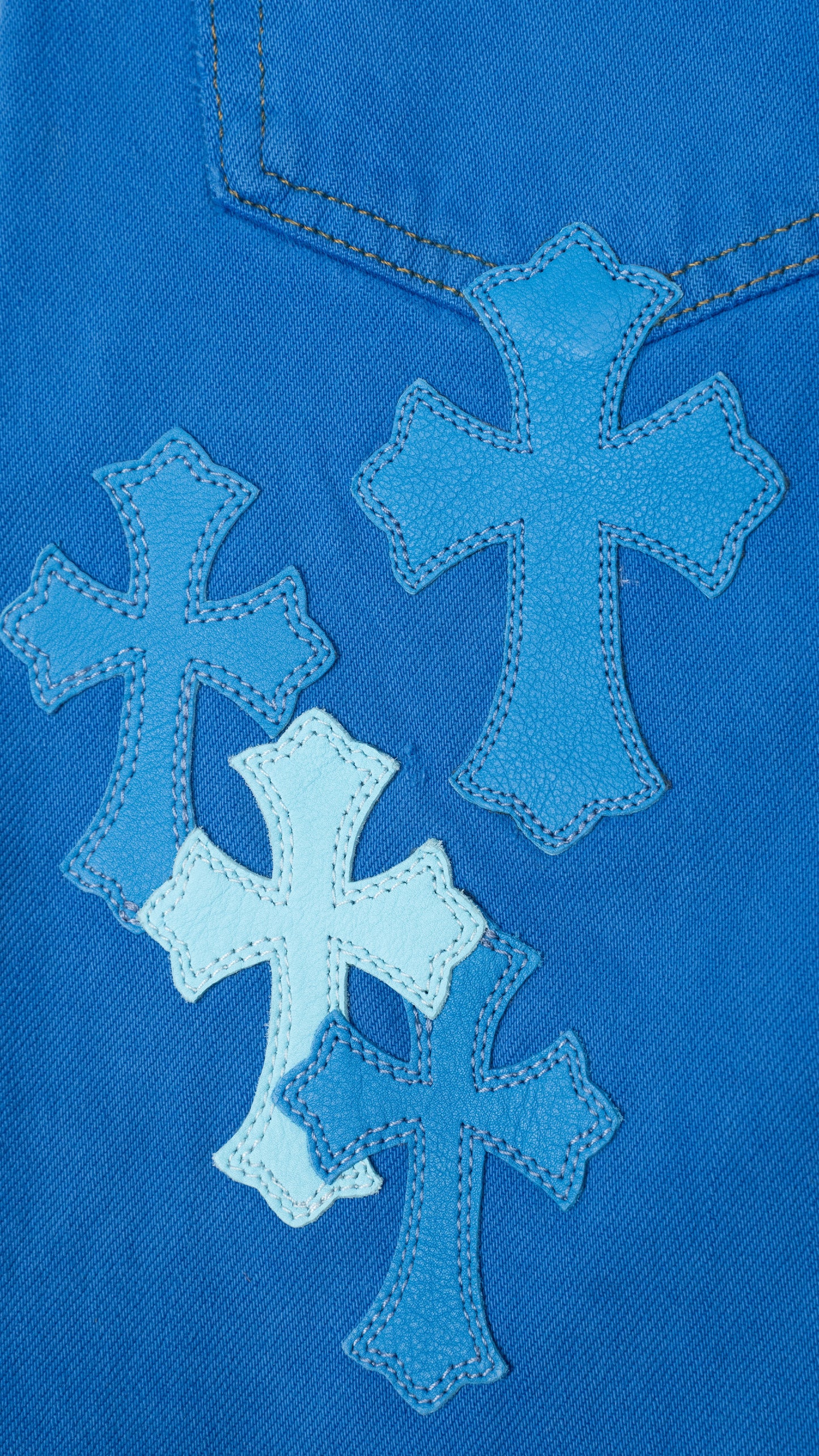 London Exclusive Blue Cross Patch Jeans