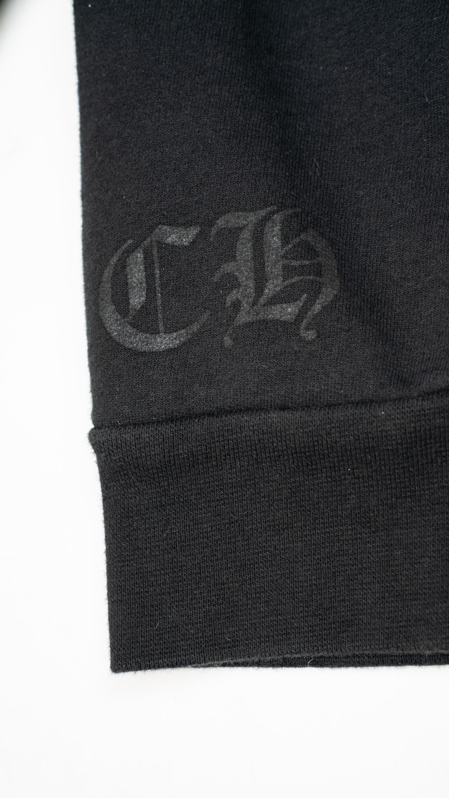 Horseshoe Floral Sleeve Black Crewneck Sweatshirt