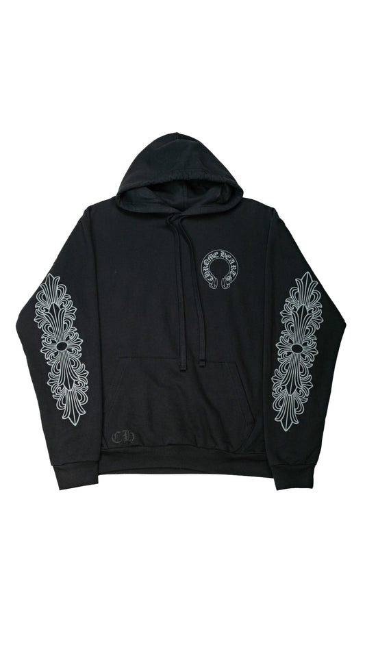 FnF Glitter Horseshoe Graphic Print Hoodie 'Black/Gray'