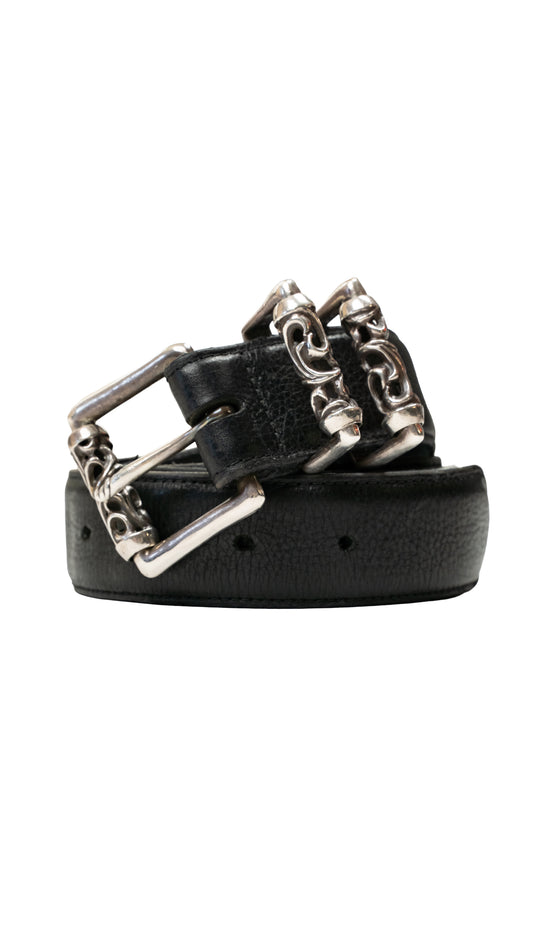 Black Leather Roller Belt