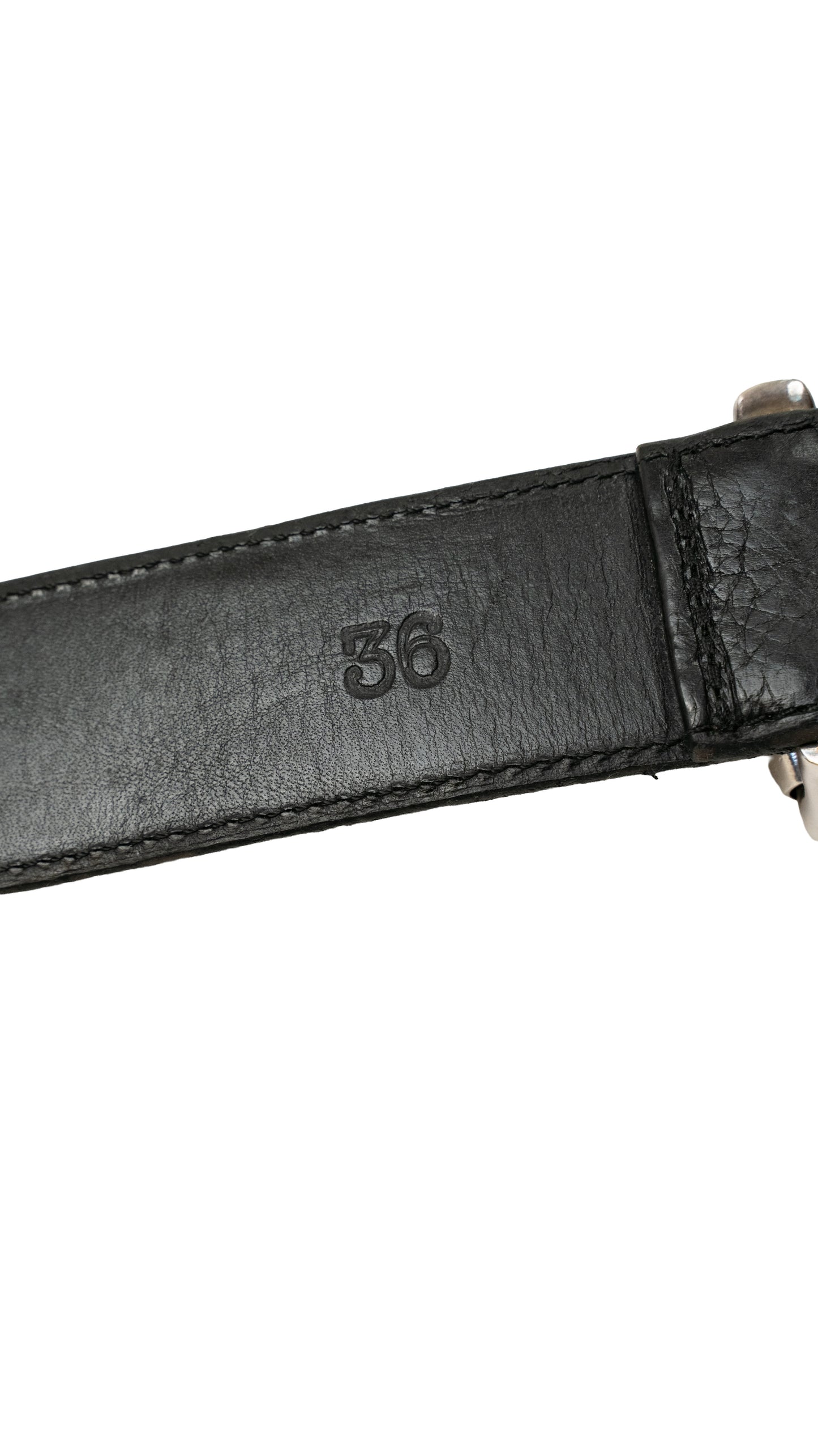 Black Leather Roller Belt