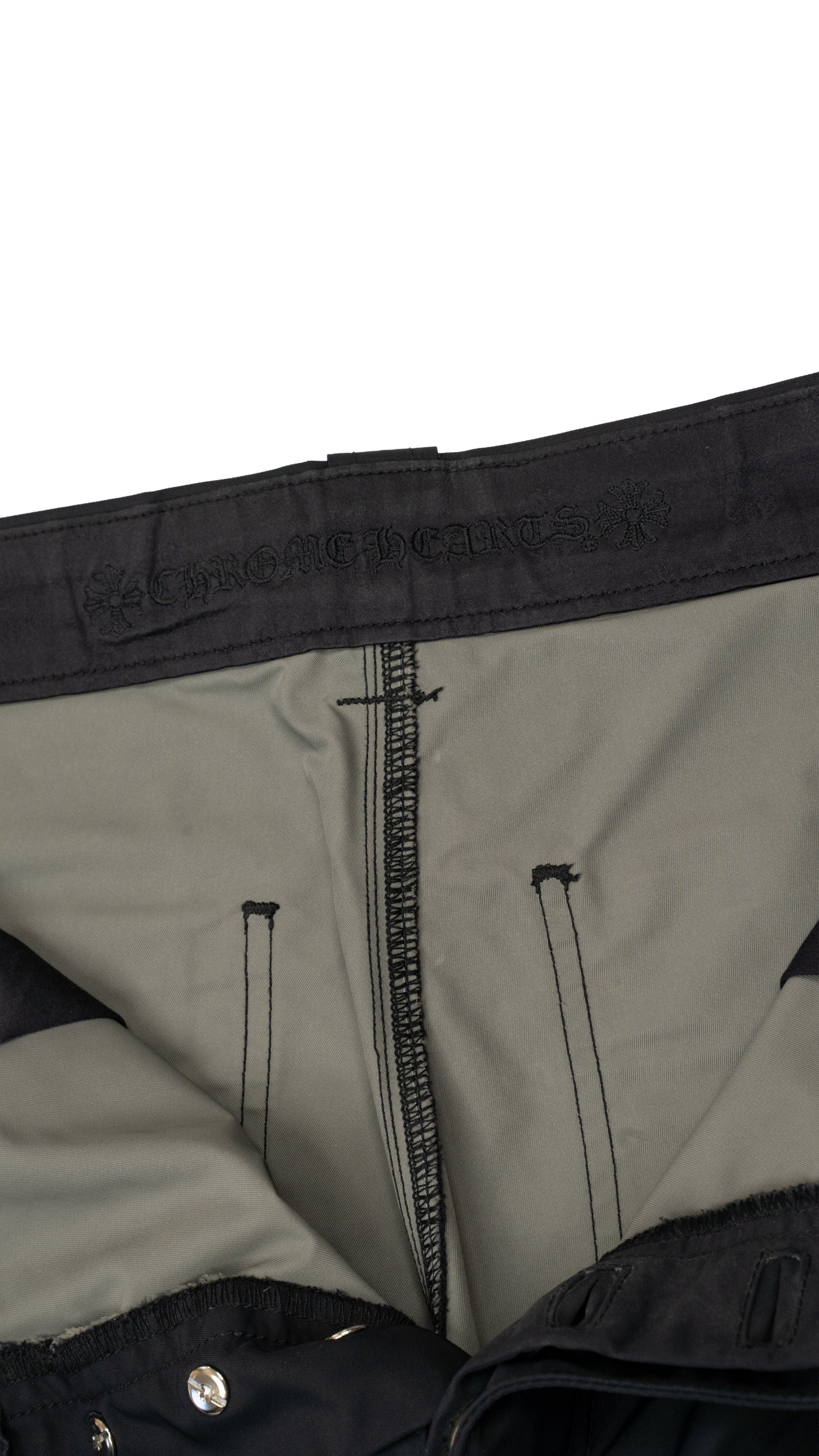 Black Nylon Double Knee Shorts