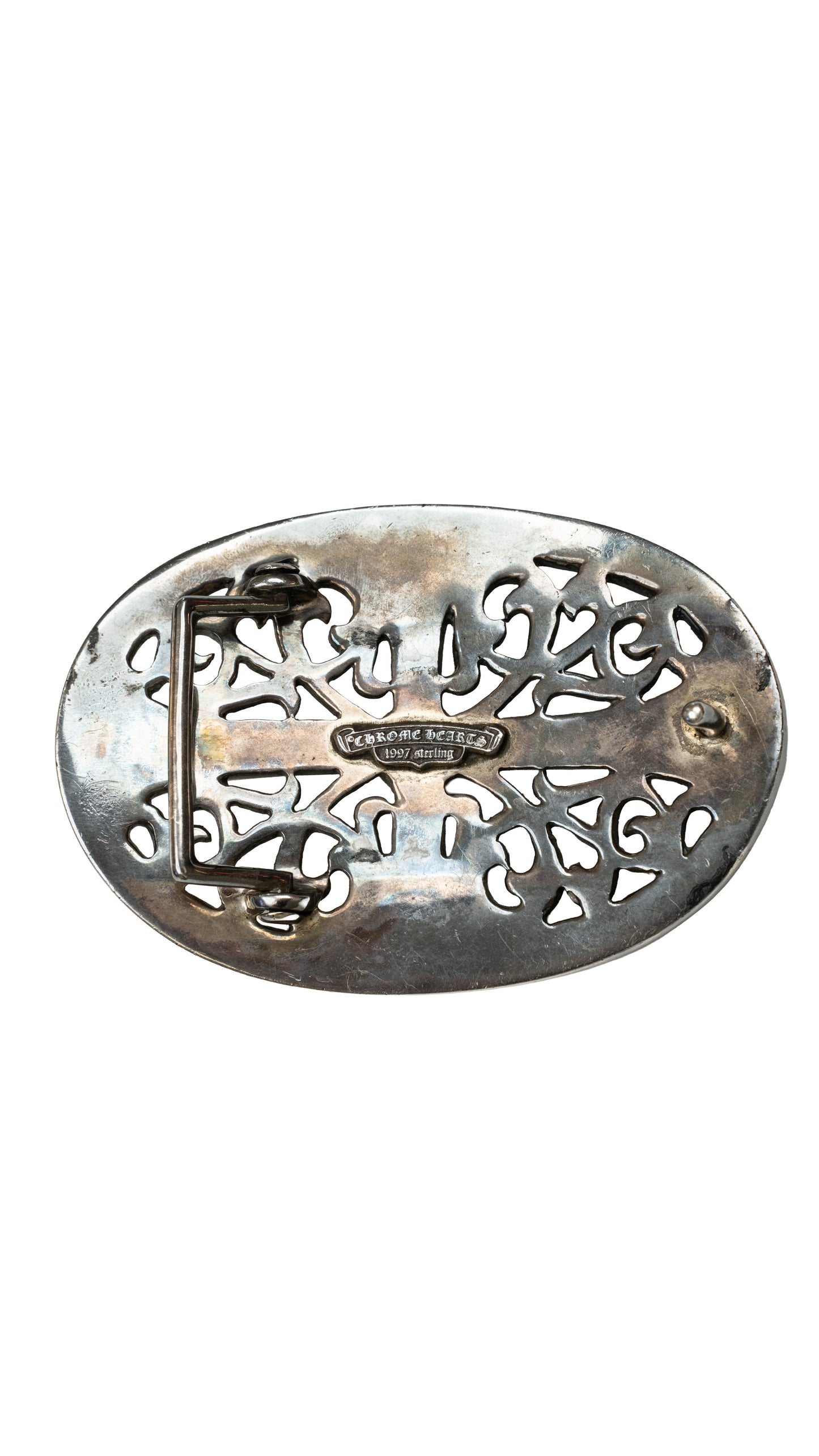 Big Silver Oval Cross Buckle