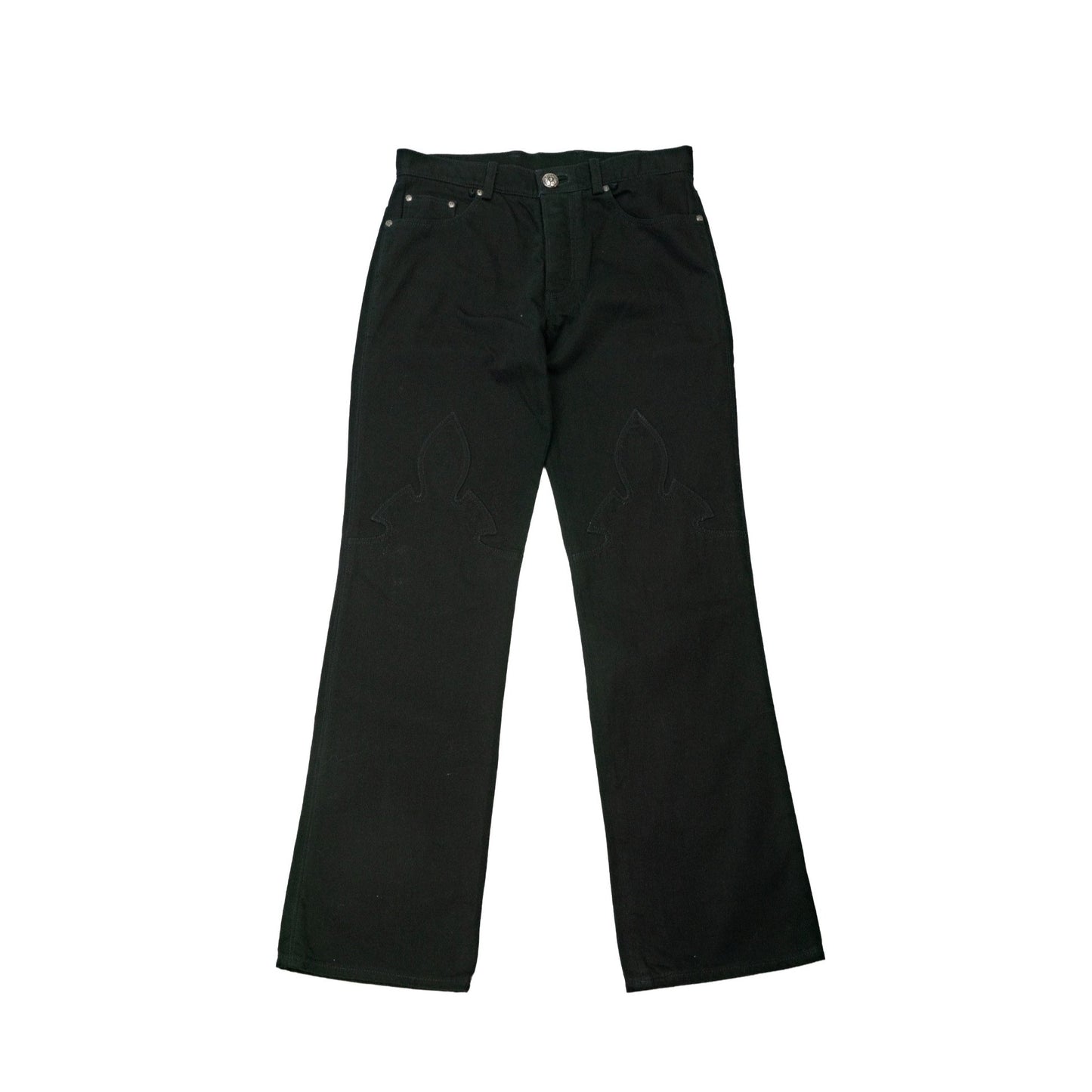Black Fleur Knee Jeans 'Richard Stark'