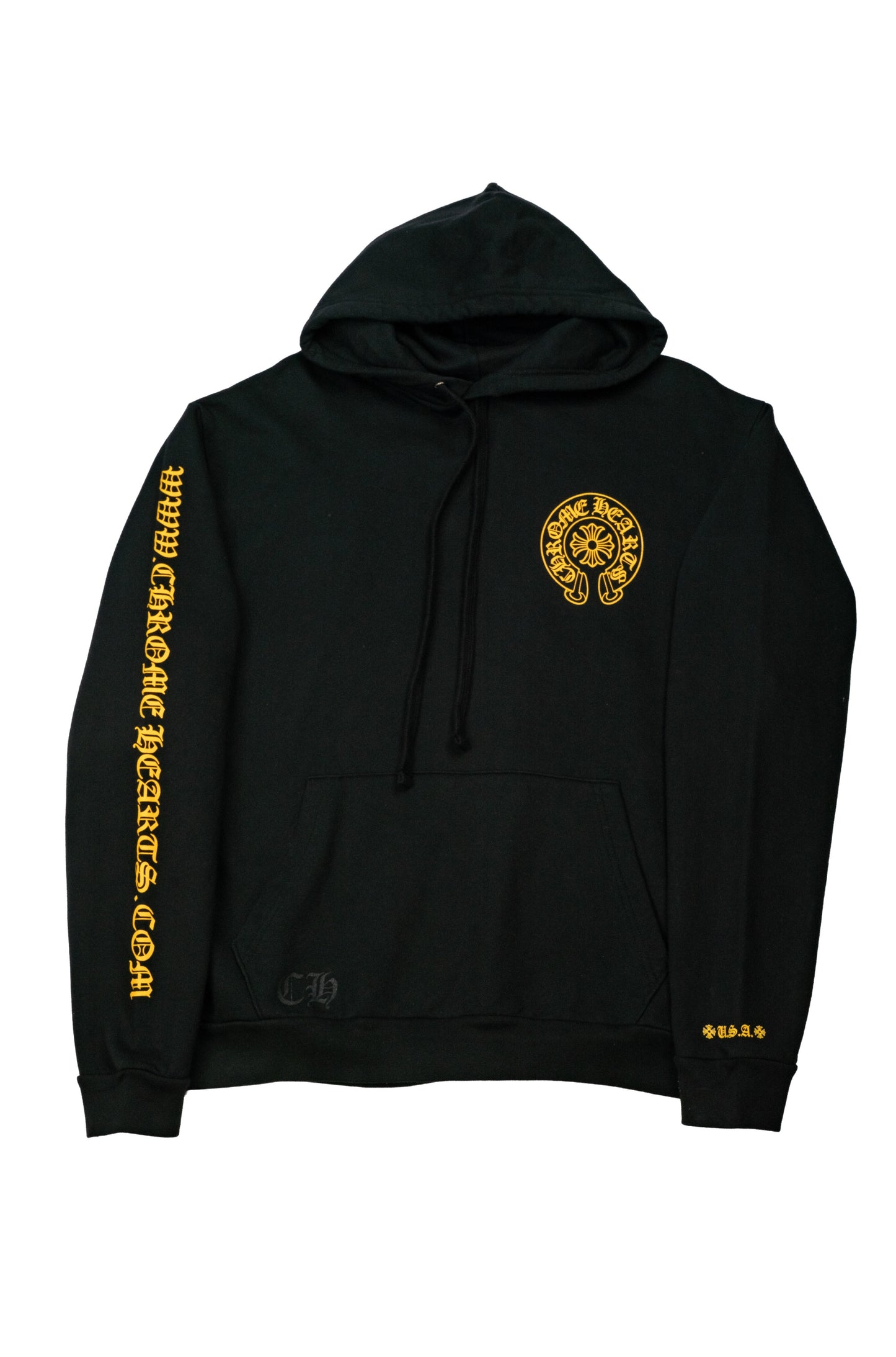 Yellow Horseshoe Hoodie 'Black'