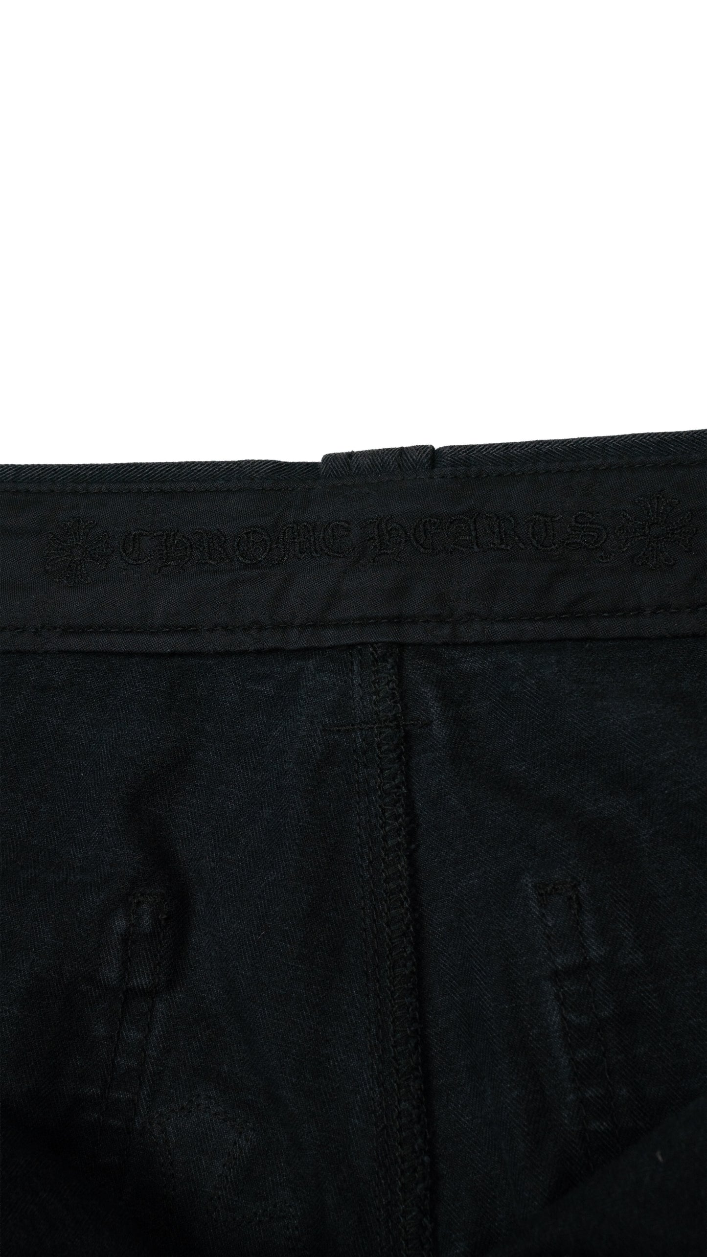 Black Herringbone Carpenter Pants