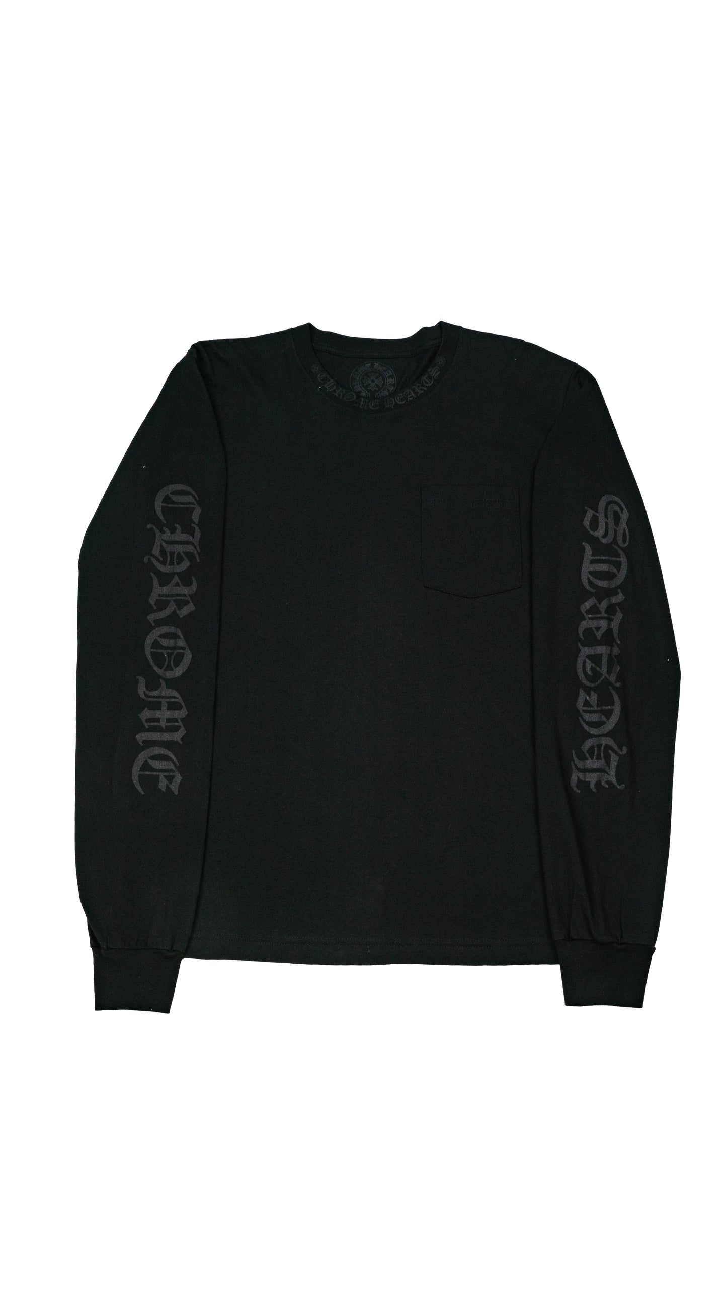 Black on Black Neck Logo Long Sleeve