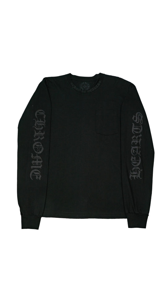 Black on Black Neck Logo Long Sleeve