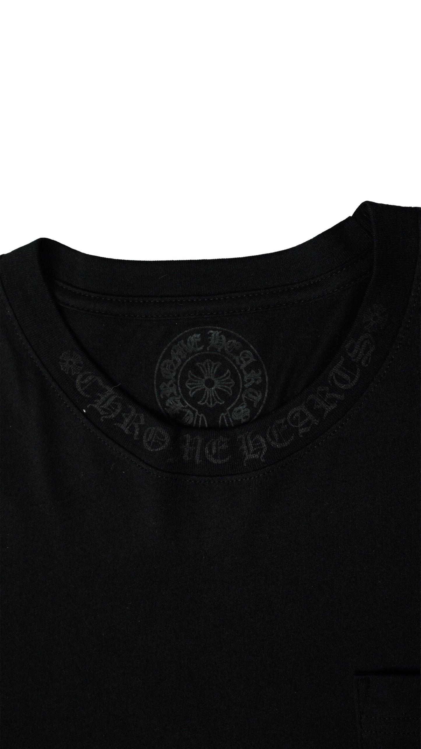 Black on Black Neck Logo Long Sleeve