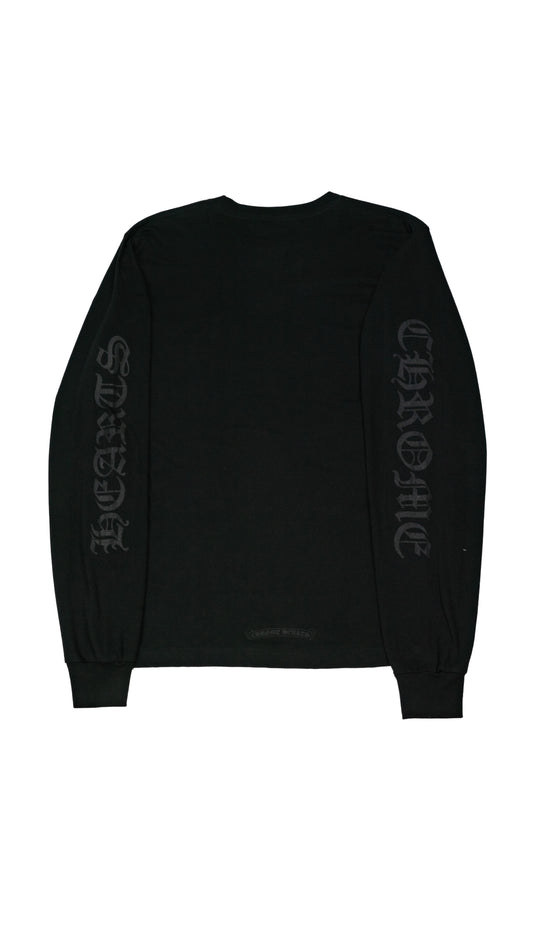 Black on Black Neck Logo Long Sleeve
