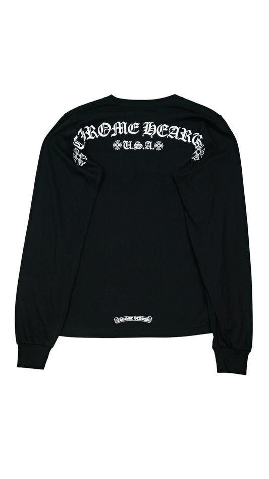 Black USA Script Long Sleeve