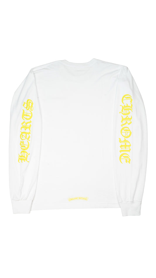 Yellow Neck Script Logo Long Sleeve