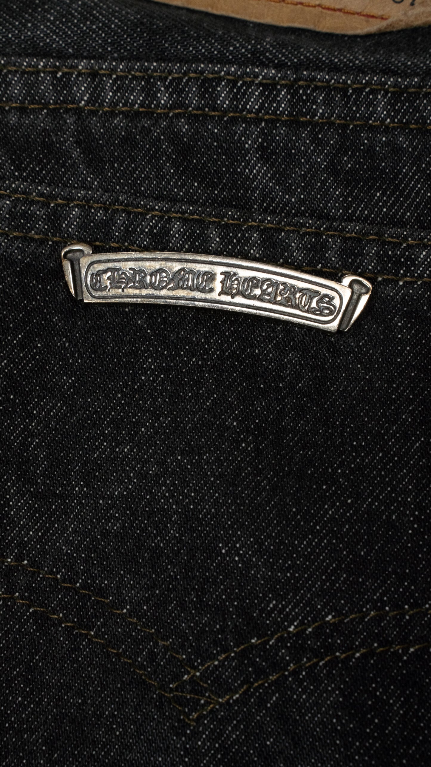 501 Levi's Silver Pony Hair Cross Patch Dark Wash Jeans