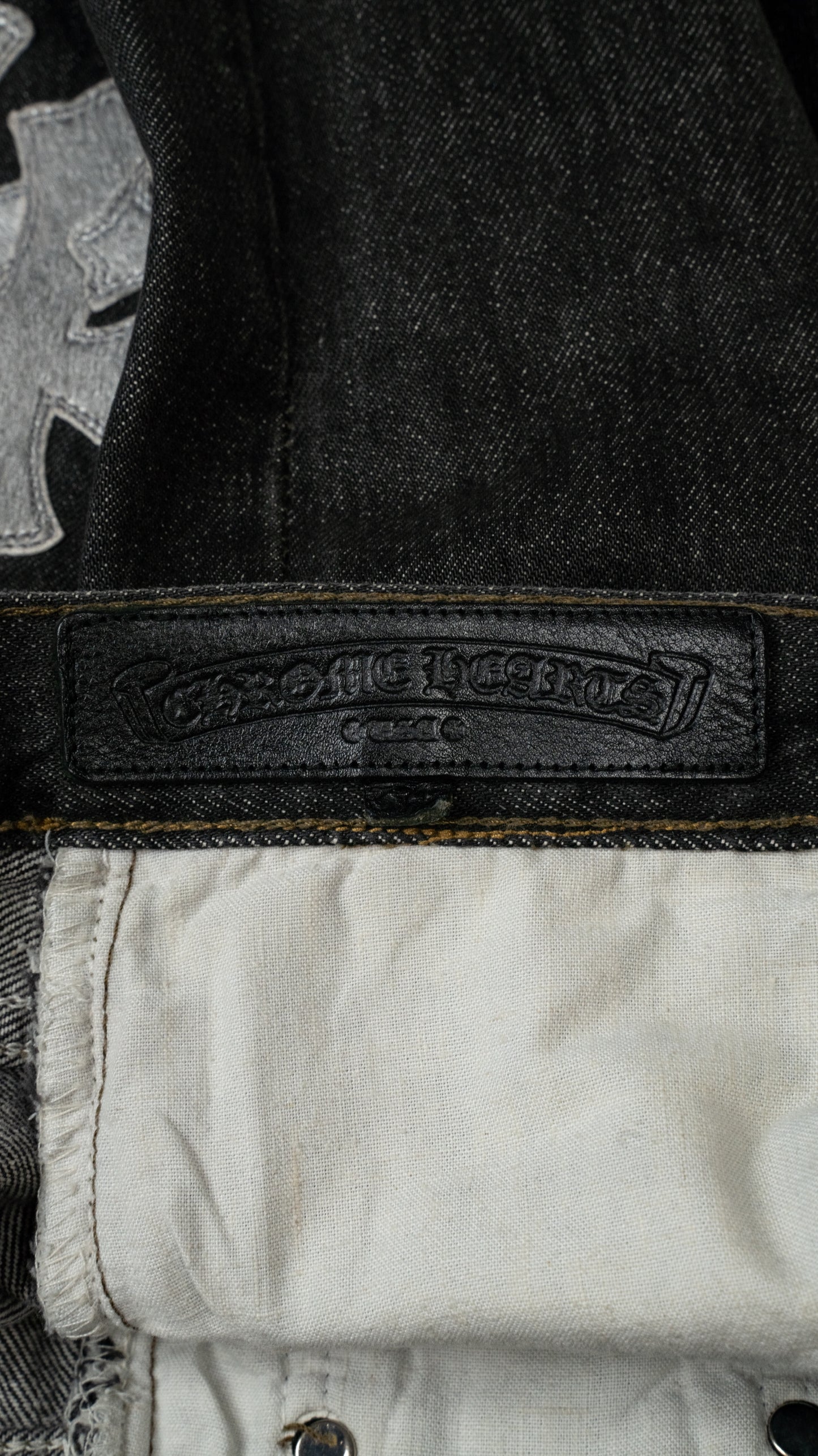 501 Levi's Silver Pony Hair Cross Patch Dark Wash Jeans