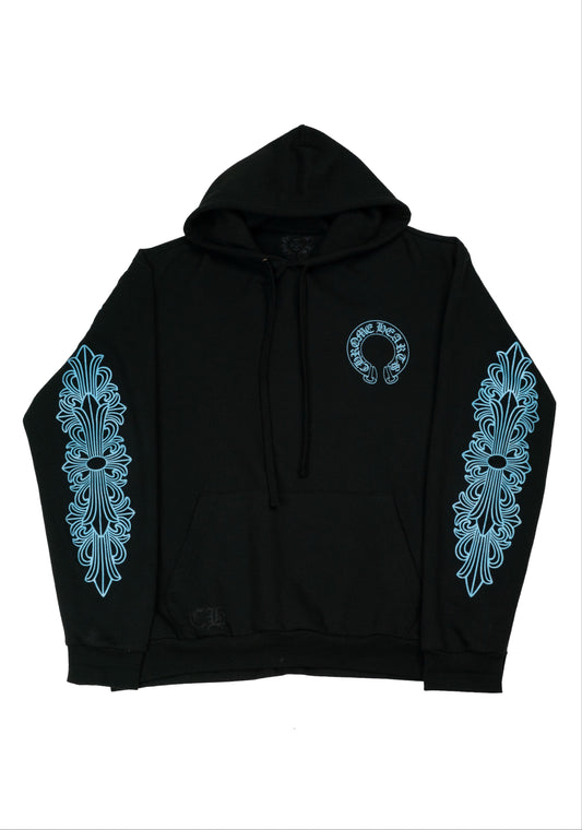 FnF Glitter Horseshoe Graphic Print Hoodie 'Black/Blue'
