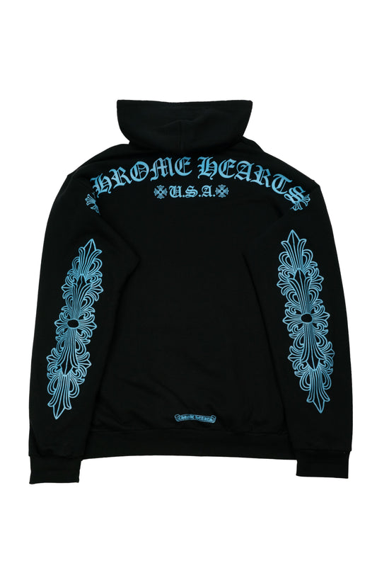 FnF Glitter Horseshoe Graphic Print Hoodie 'Black/Blue'