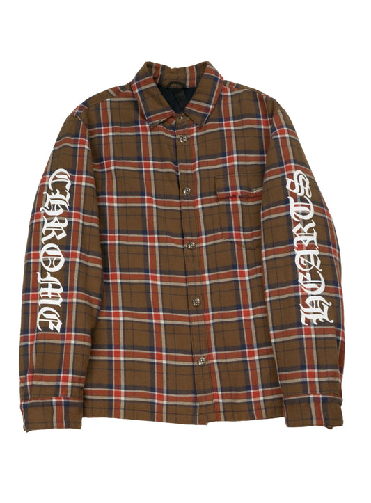 Red & White Fleur Padded Flannel