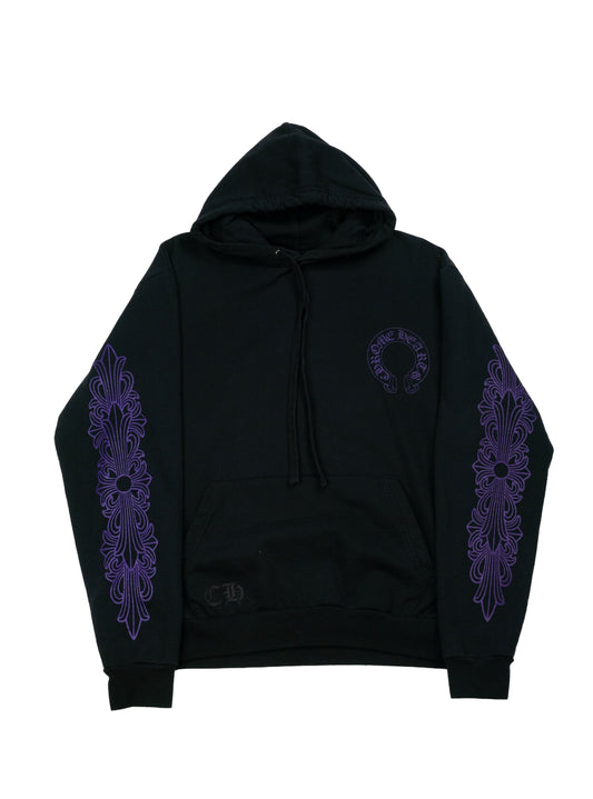 FnF Glitter Horseshoe Graphic Print Hoodie 'Black/Purple'