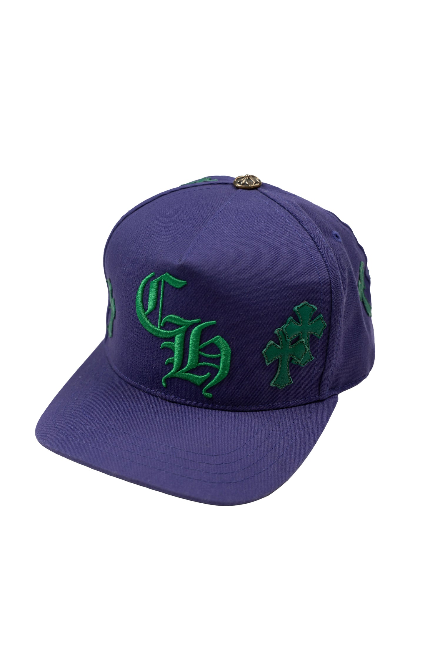 CH Embroidered Green Cross Patch Purple Cap