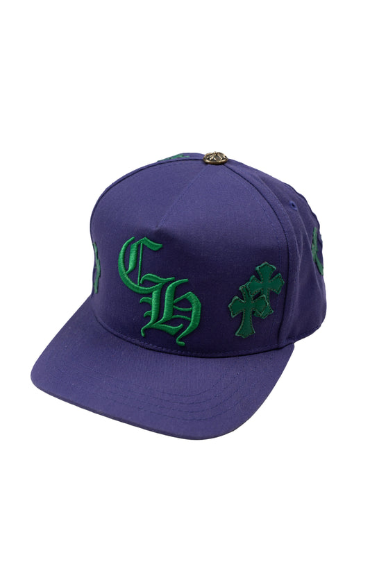 CH Embroidered Green Cross Patch Purple Cap