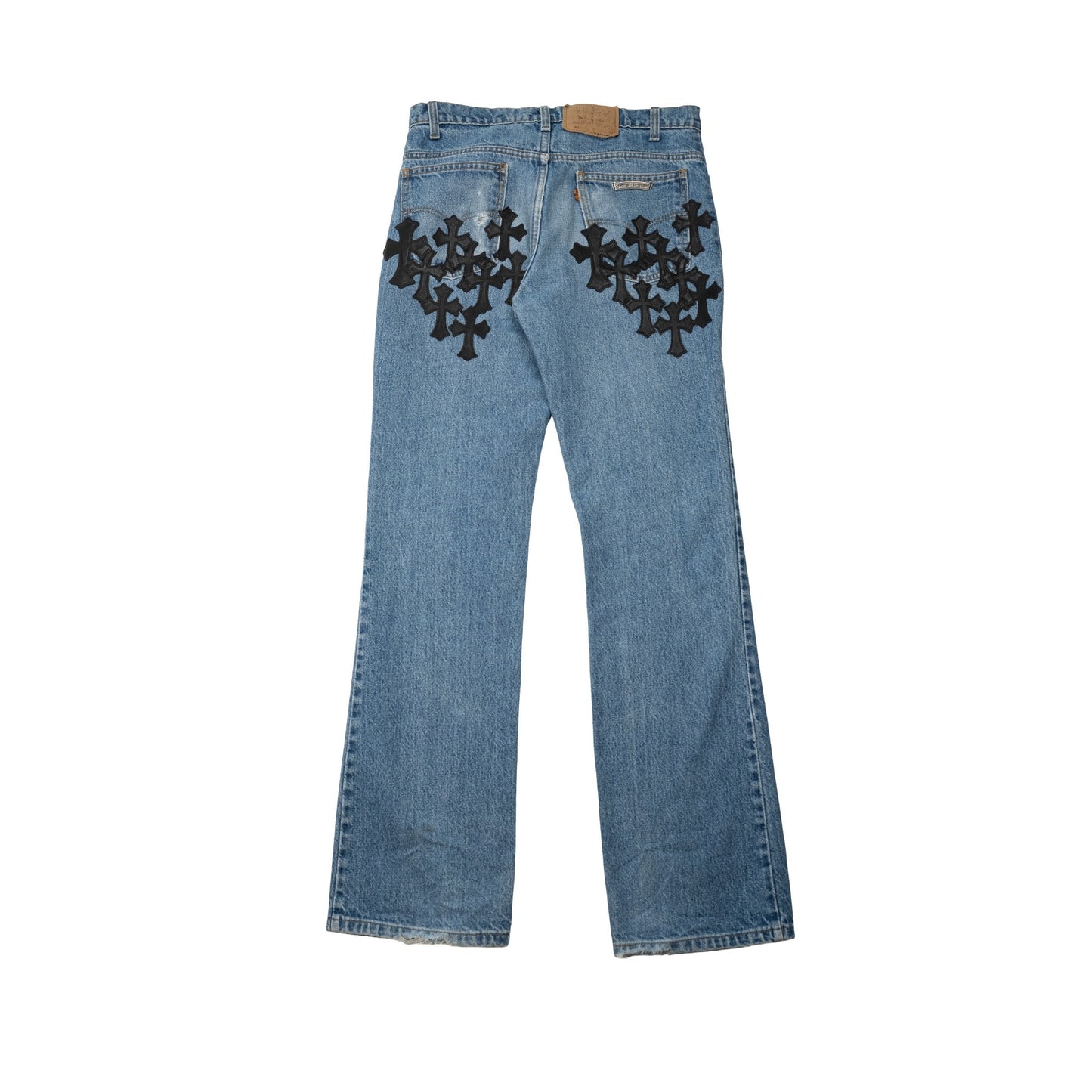Denim 'Ass Flood' Black Cross Patch Jeans