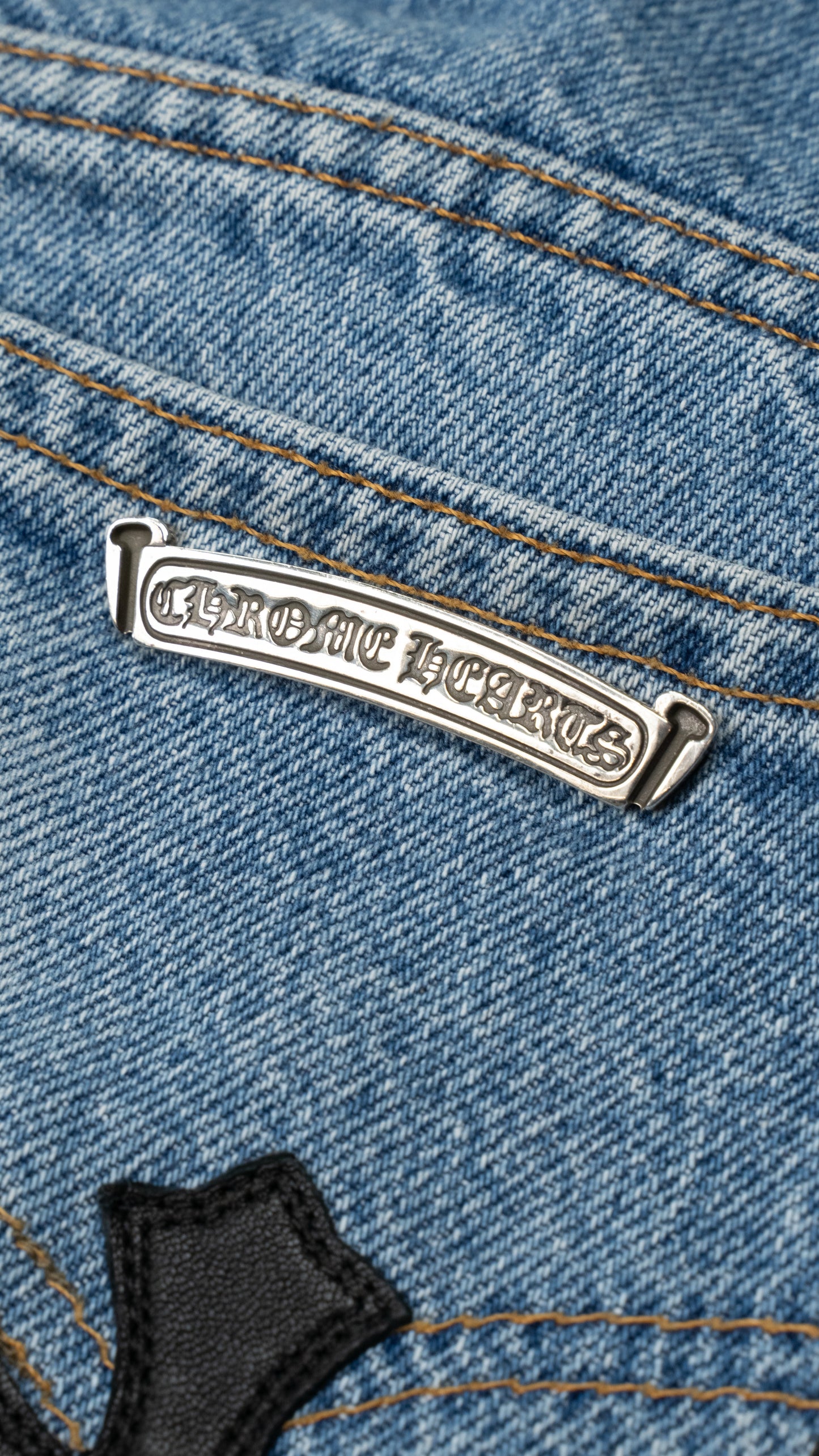 Denim 'Ass Flood' Black Cross Patch Jeans