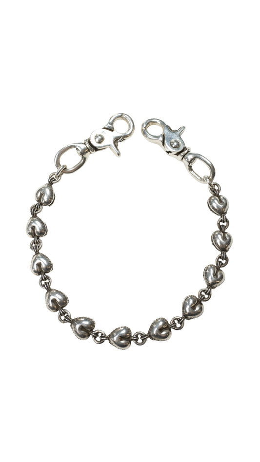 Silver Vine Heart 2 Clip Wallet Chain