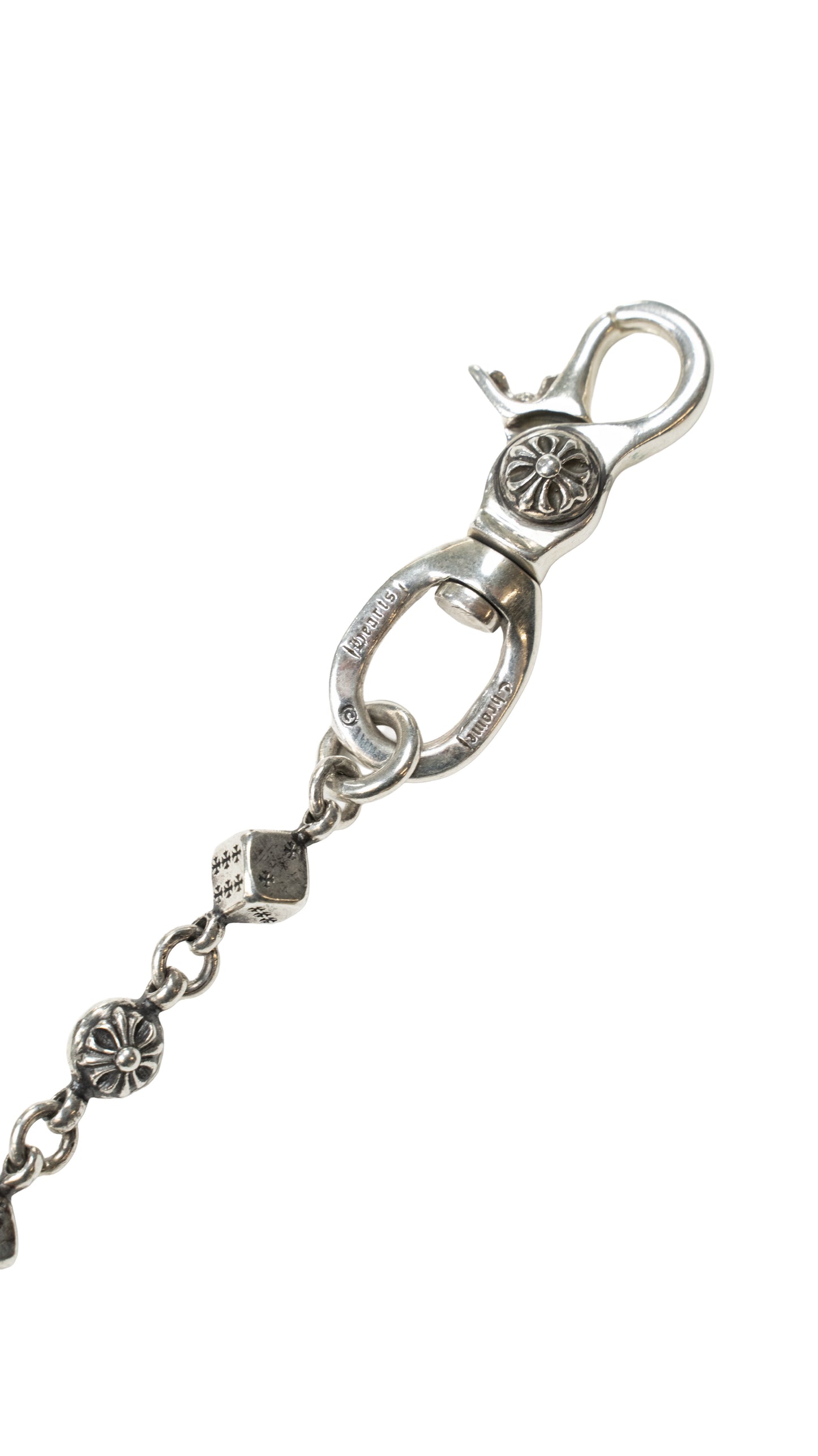 Silver Dice Cross Ball 1 Clip Wallet Chain