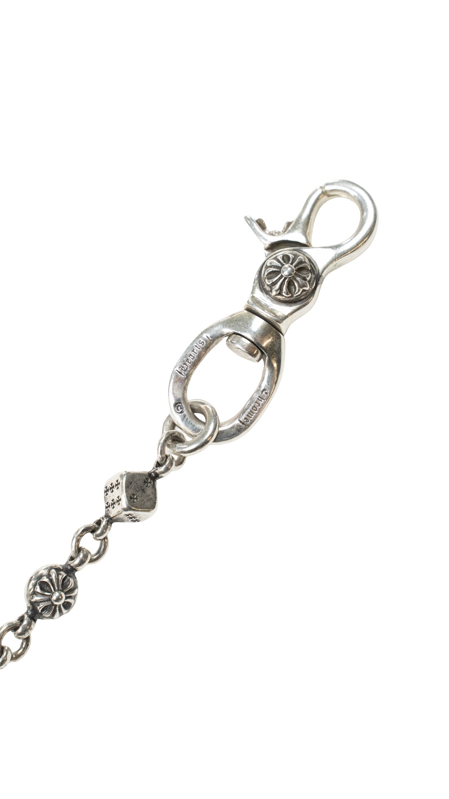 Silver Dice Cross Ball 1 Clip Wallet Chain