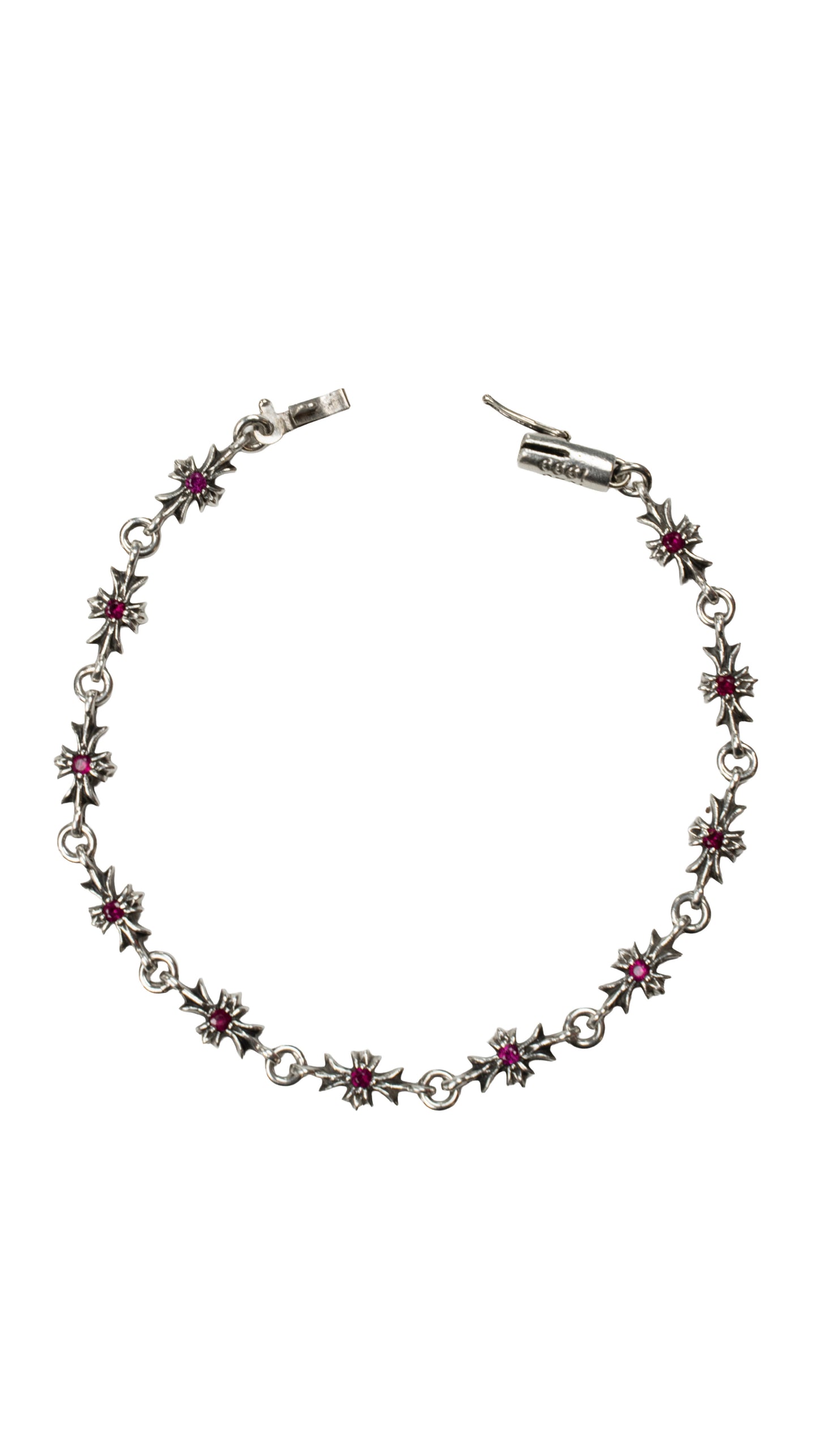 Pink Sapphire Tiny E Bracelet