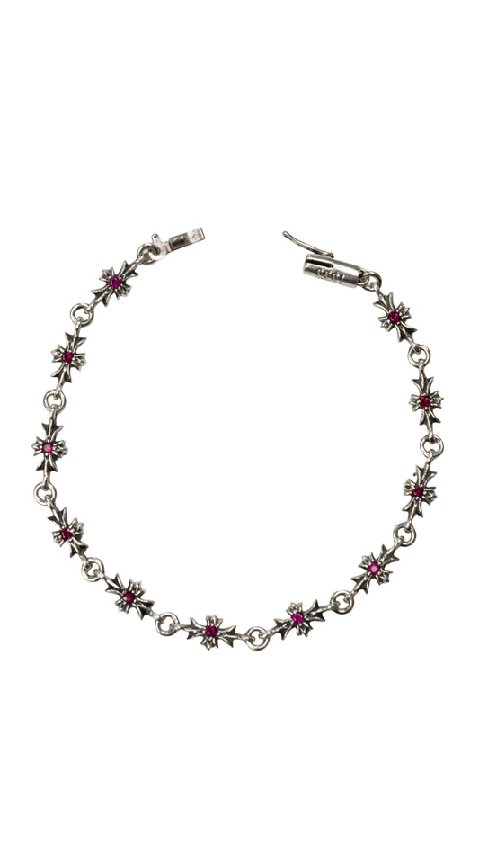 Pink Sapphire Tiny E Bracelet