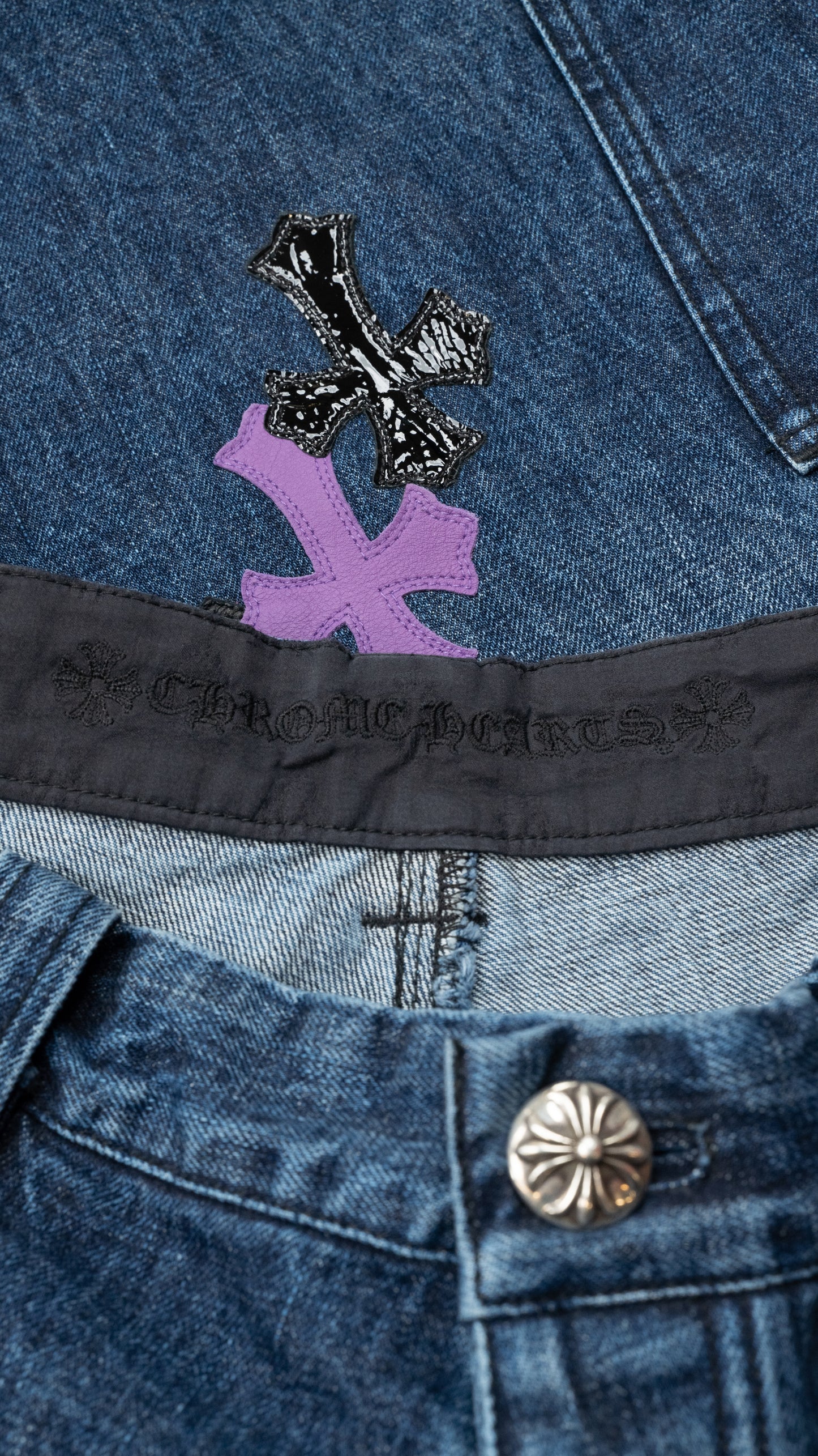1/1 Purple Patch Denim Carpenter Pants