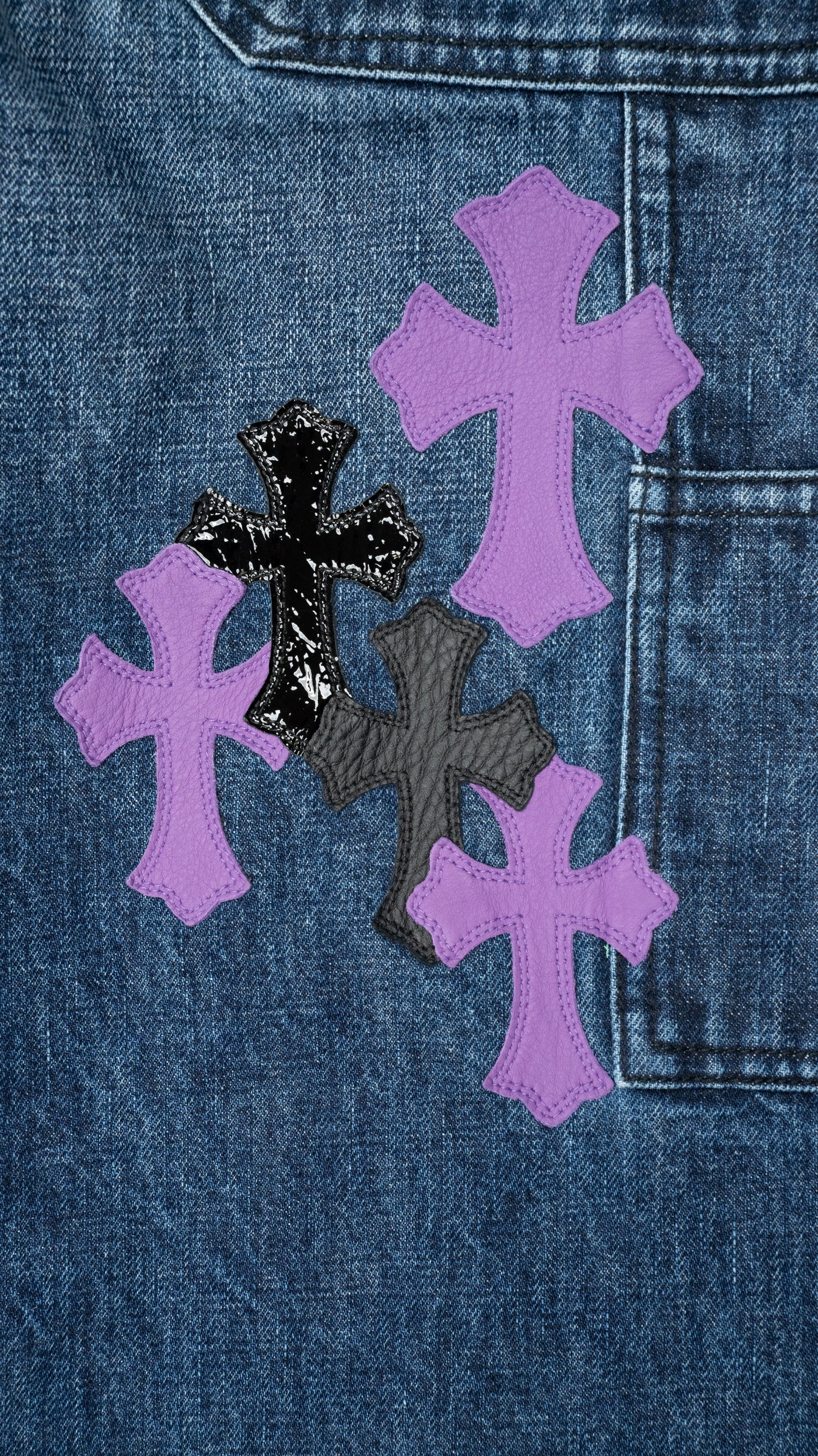 1/1 Purple Patch Denim Carpenter Pants