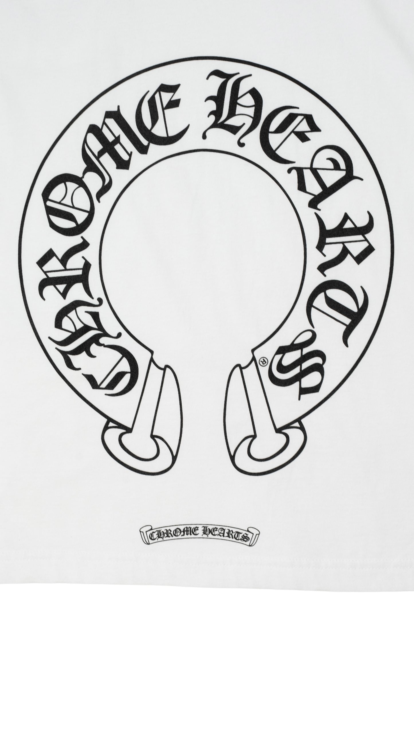 White' Floral Horseshoe Pocket Long Sleeve