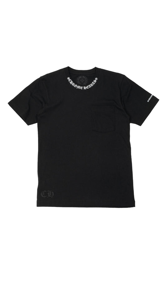 White Neck Logo T-Shirt 'Black'