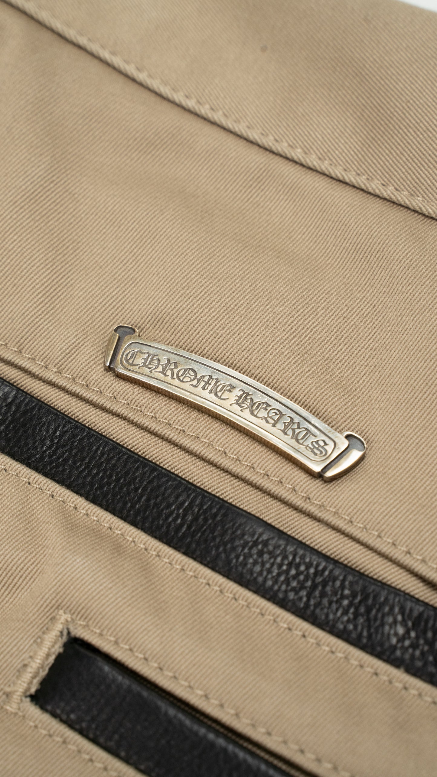 Black & Checkerboard Cross Patch Chino Pants