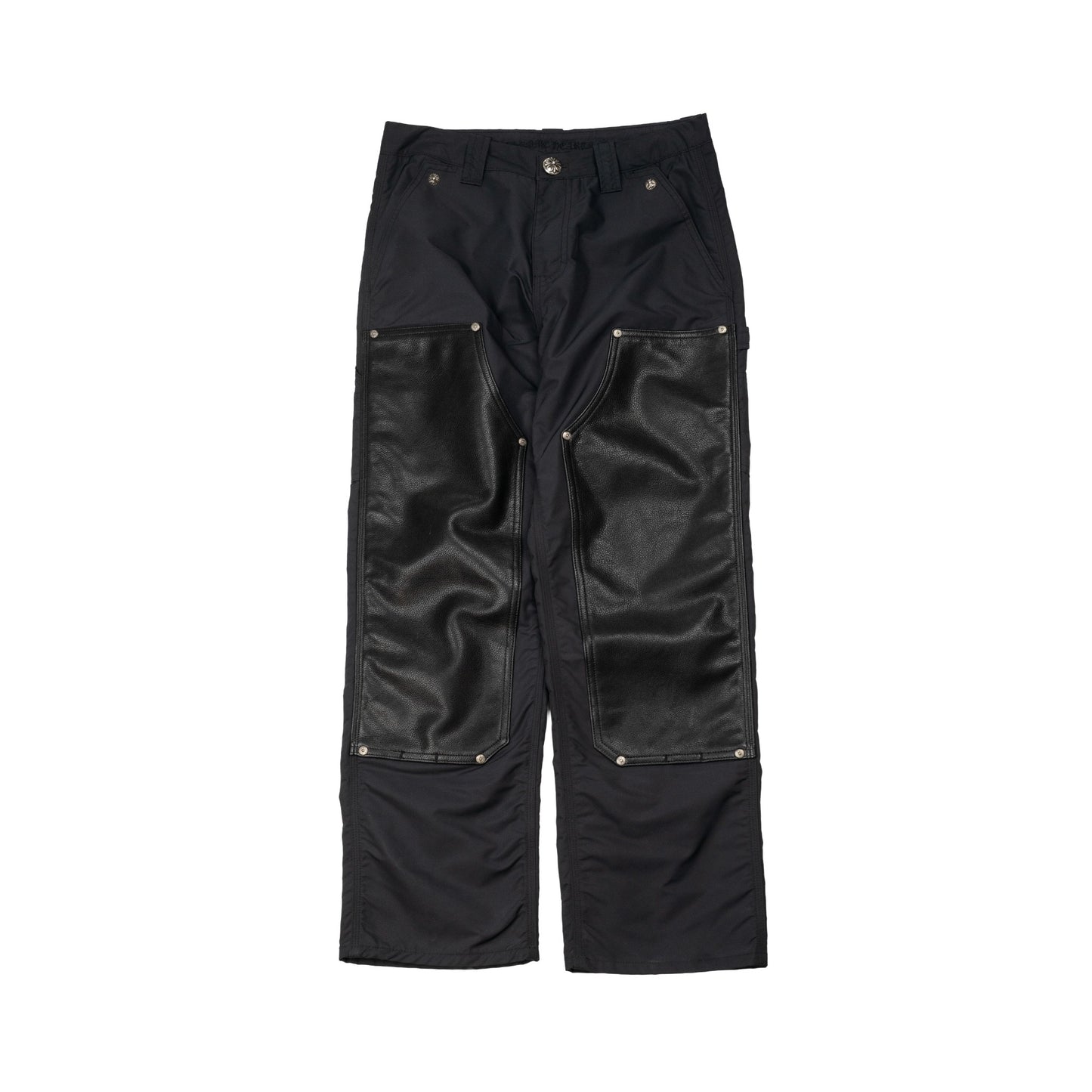 Leather Double Knee Nylon Carpenter Pants 'Black'