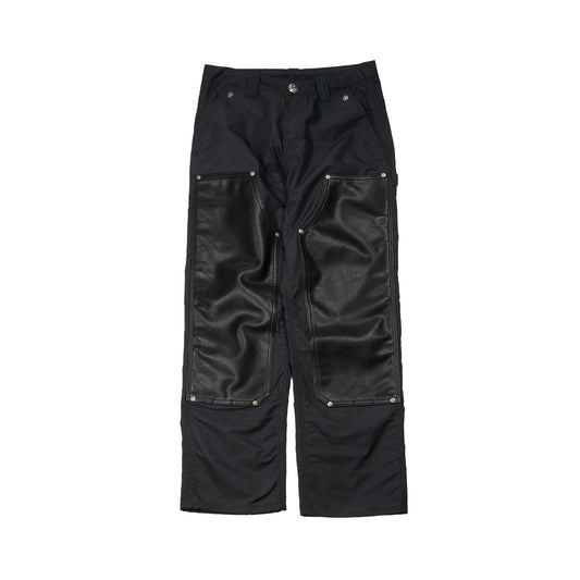 Leather Double Knee Nylon Carpenter Pants 'Black'