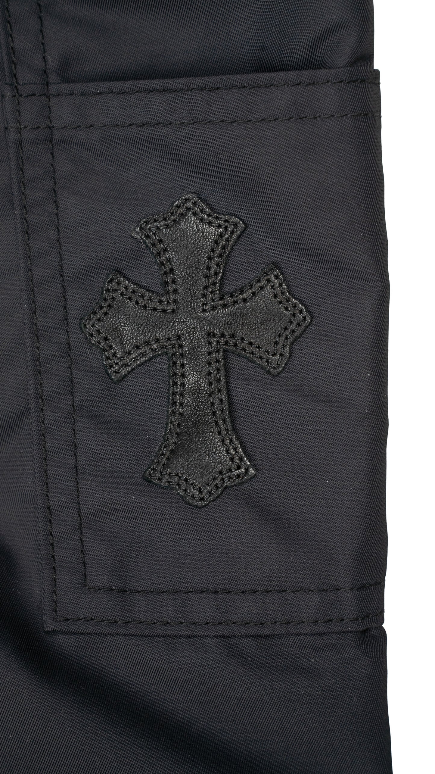 Leather Double Knee Nylon Carpenter Pants 'Black'